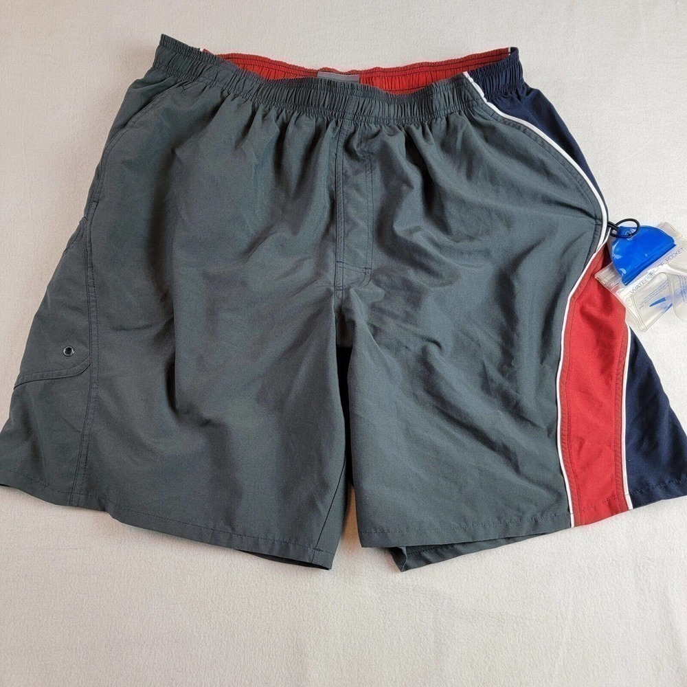 Speedo Size X-Large Color Block Mens Drawstring with Pockets Swimming Trunks